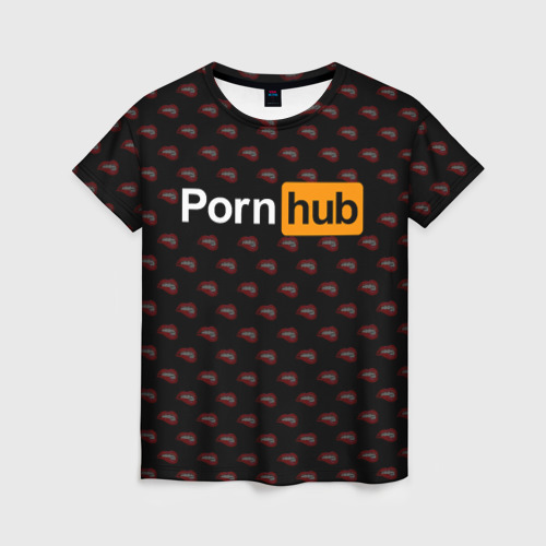 Женская футболка 3D с принтом Pornhub Порнхаб, вид спереди #2
