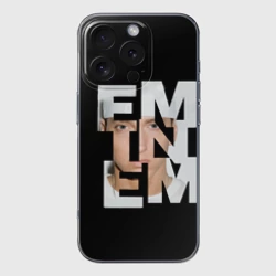 Чехол для iPhone 16 Pro силиконовый с защитой камеры Eminem