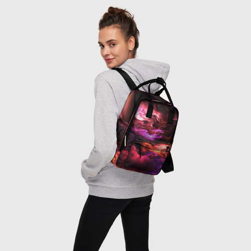 Женский рюкзак 3D с принтом Закат абстракция, вид сбоку #3