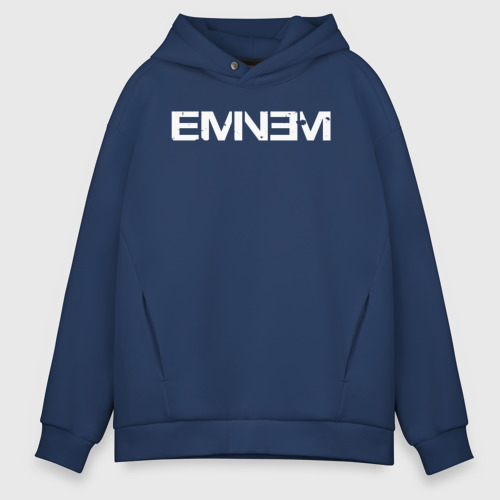 Мужское худи Oversize хлопок Eminem, цвет темно-синий