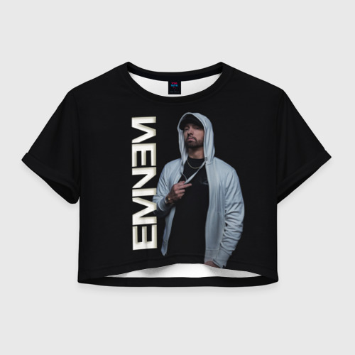 Женская футболка Crop-top 3D Eminem, цвет 3D печать