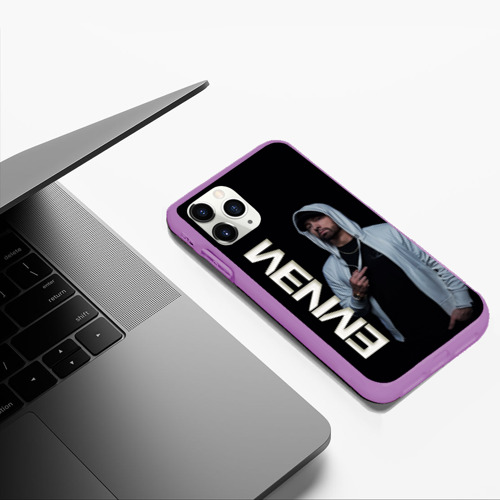 Чехол для iPhone 11 Pro Max матовый Eminem, цвет фиолетовый - фото 5