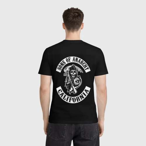 Мужская футболка 3D с принтом Сыны анархии, вид сзади #2