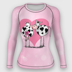 Женский рашгард 3D Влюбленные  коровы 