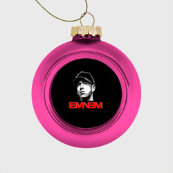 Eminem – Стеклянный ёлочный шар с принтом купить