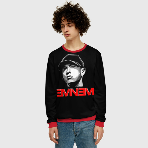 Мужской свитшот 3D Eminem, цвет красный - фото 3