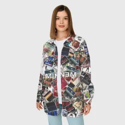 Женская рубашка oversize 3D Дискография Eminem - фото 2