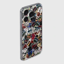 Чехол для iPhone 16 Pro силиконовый с защитой камеры Дискография Eminem - фото 2
