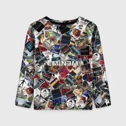 Детский лонгслив 3D Дискография Eminem