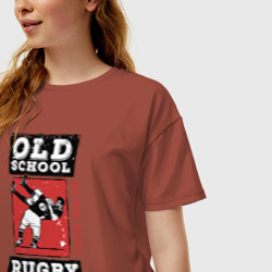 Женская футболка хлопок Oversize Old School Rugby - фото 2