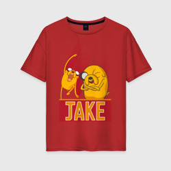 Jake – Женская футболка хлопок Oversize с принтом купить со скидкой в -16%