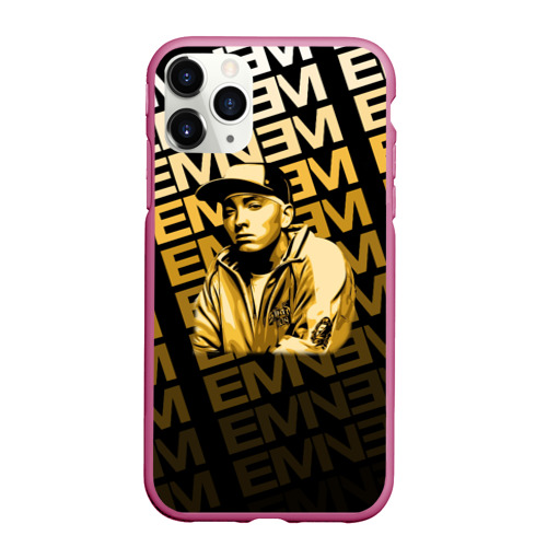 Чехол для iPhone 11 Pro Max матовый Eminem, цвет малиновый