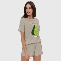 Женская пижама с шортиками хлопок Авокадо любовь - фото 2