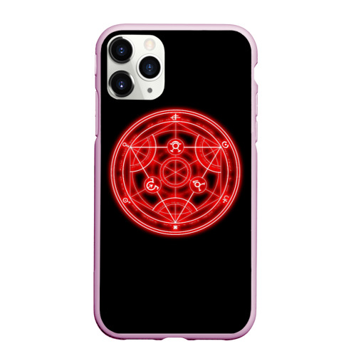 Чехол для iPhone 11 Pro Max матовый Стальной алхимик Fullmetal Alchemist +спина, цвет розовый