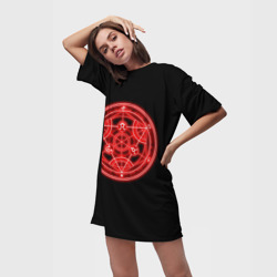 Платье-футболка 3D Стальной алхимик Fullmetal Alchemist +спина - фото 2