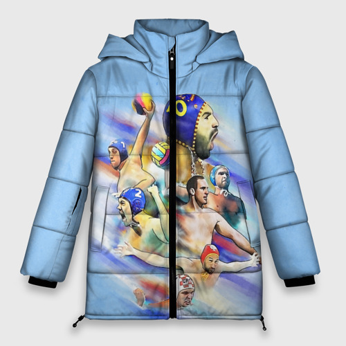 Женская зимняя куртка Oversize Water polo players, цвет черный