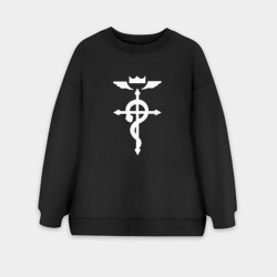 Женский свитшот oversize без начеса хлопок Стальной алхимик