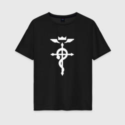 Женская футболка хлопок Oversize Стальной алхимик