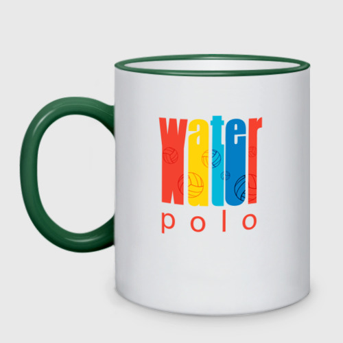 Кружка двухцветная с принтом Water polo, вид спереди #2