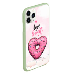 Чехол для iPhone 11 Pro матовый Пончик   сердечко  - фото 2