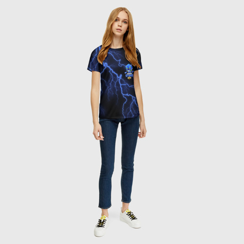 Женская футболка 3D с принтом Brawl Stars LEON, вид сбоку #3