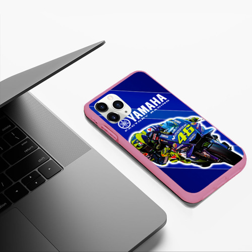 Чехол для iPhone 11 Pro Max матовый Valentino Rossi, цвет малиновый - фото 5