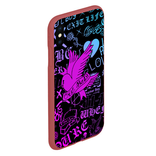 Чехол для iPhone XS Max матовый LIL Peep, цвет красный - фото 3