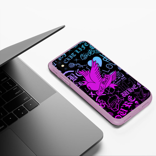 Чехол для iPhone XS Max матовый LIL Peep, цвет сиреневый - фото 5