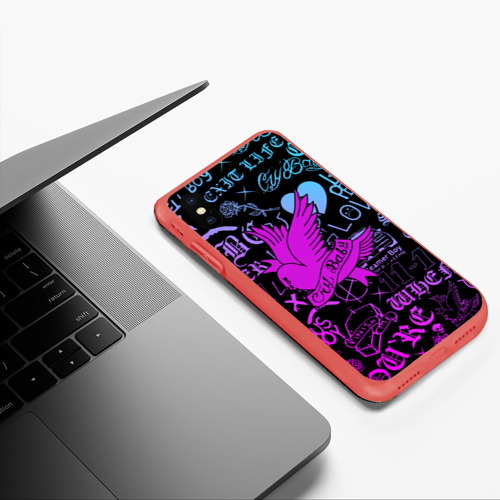 Чехол для iPhone XS Max матовый LIL Peep, цвет красный - фото 5