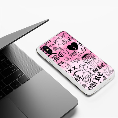 Чехол для iPhone XS Max матовый LIL Peep, цвет белый - фото 5