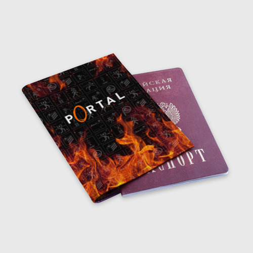 Обложка для паспорта матовая кожа Portal, цвет фиолетовый - фото 3