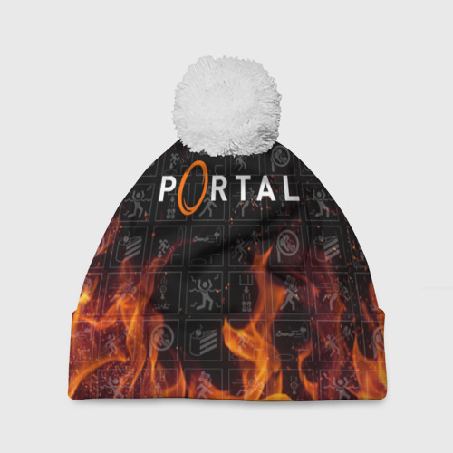 Шапка 3D c помпоном Portal, цвет 3D печать