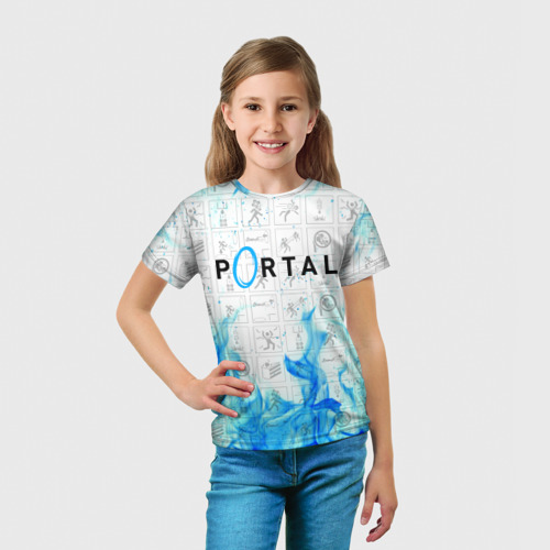 Детская футболка 3D Portal, цвет 3D печать - фото 5