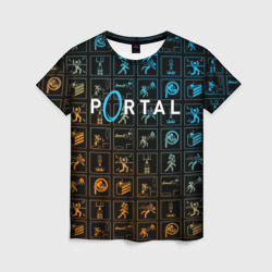 Женская футболка 3D Портал 2 паттерн
