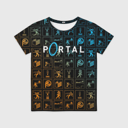 Детская футболка 3D Портал 2 паттерн