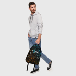 Рюкзак с принтом Портал 2 паттерн для любого человека, вид спереди №5. Цвет основы: белый