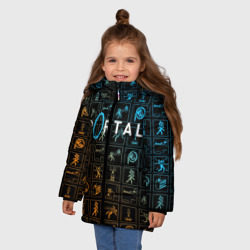 Зимняя куртка для девочек 3D Портал 2 паттерн - фото 2