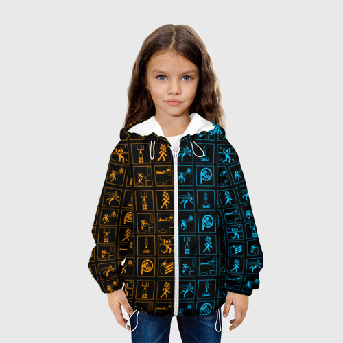 Детская куртка 3D Portal icons портал иконки, цвет белый - фото 4