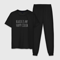 Мужская пижама хлопок Black is my happy color