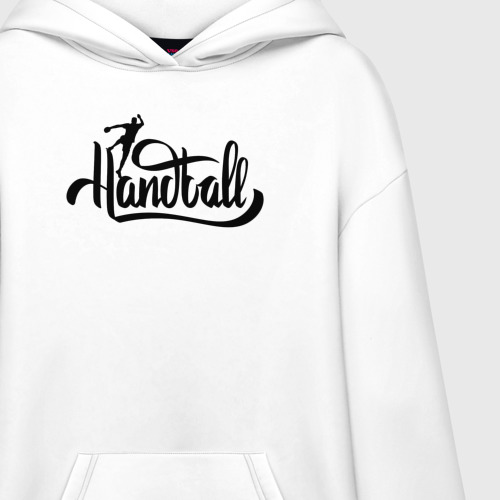 Худи SuperOversize хлопок Handball lettering, цвет белый - фото 3