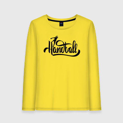 Женский лонгслив хлопок Handball lettering, цвет желтый