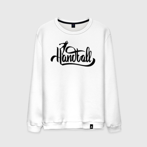 Мужской свитшот хлопок Handball lettering, цвет белый