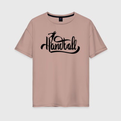 Женская футболка хлопок Oversize Handball lettering