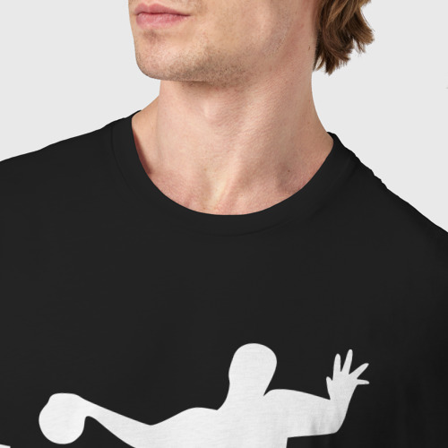 Мужская футболка хлопок Гандболист, цвет черный - фото 6