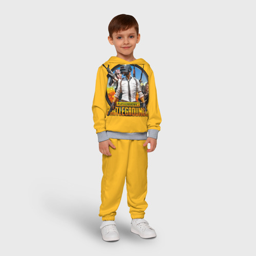 Детский костюм с толстовкой 3D PUBG, цвет меланж - фото 3