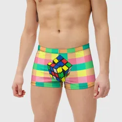 Мужские купальные плавки 3D Кубик Рубика - фото 2