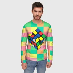 Мужской лонгслив 3D Кубик Рубика - фото 2