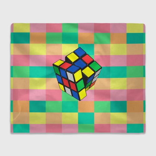 Плед с принтом Кубик Рубика, вид спереди №1