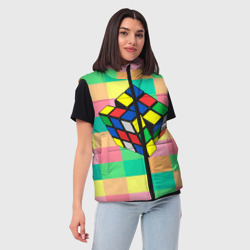Женский жилет утепленный 3D Кубик Рубика - фото 2