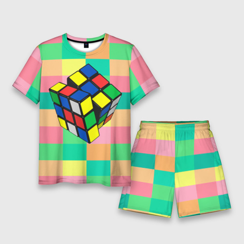 Мужской костюм с шортами 3D Кубик Рубика, цвет 3D печать